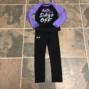 Girls Under Armour Long Sleeve Top Leggings Set 5